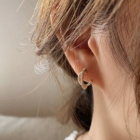 [은침] 2-0774 트리스 큐빅라인 귀걸이